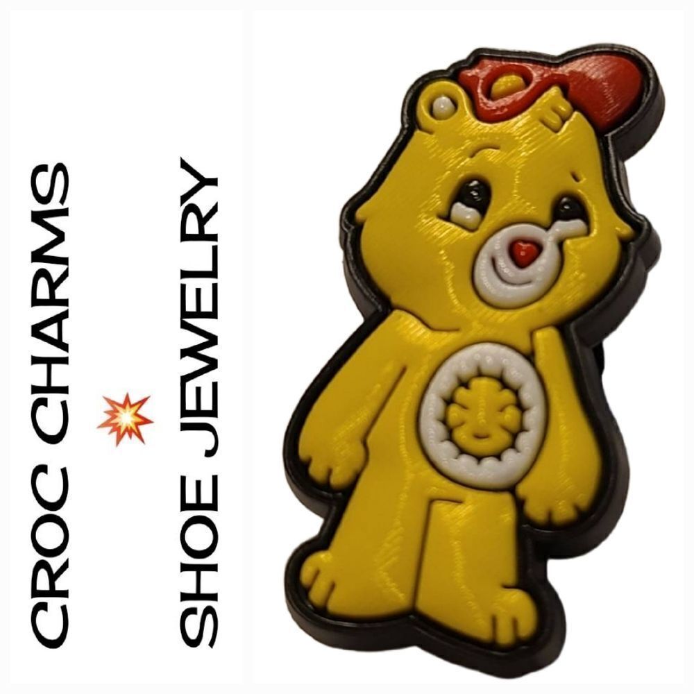 6/$20 Shoe Charm 🌟 Care Bears Yellow Funshine 🌞 Bear Band Croc Clog Jewelry